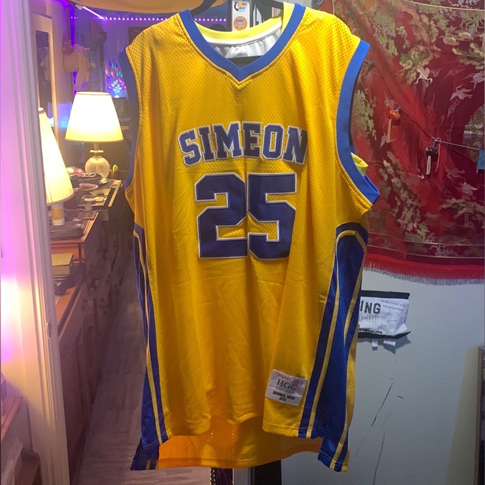 Headgear Classic Derrick Rose #25 throwback high school jersey 6XL
